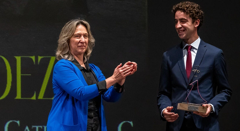 Ana Guarinos junto a Víctor Hernández, diestro triunfador de la Feria de la Antigua 2024