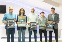 Armengol Engonga, Roberto Narro junto a David Valadés, delegado del Rector de la UAH para Actividades Deportivas; Lorena Jiménez, directora de la UNED Guadalajara y Eva García, deportista de Guadalajara y bronce mundial Duatlón Cros