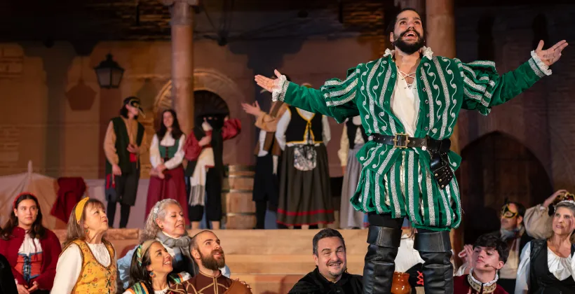 Representación teatral de Don Juan Tenorio durante el Festival Tenorio Mendocino