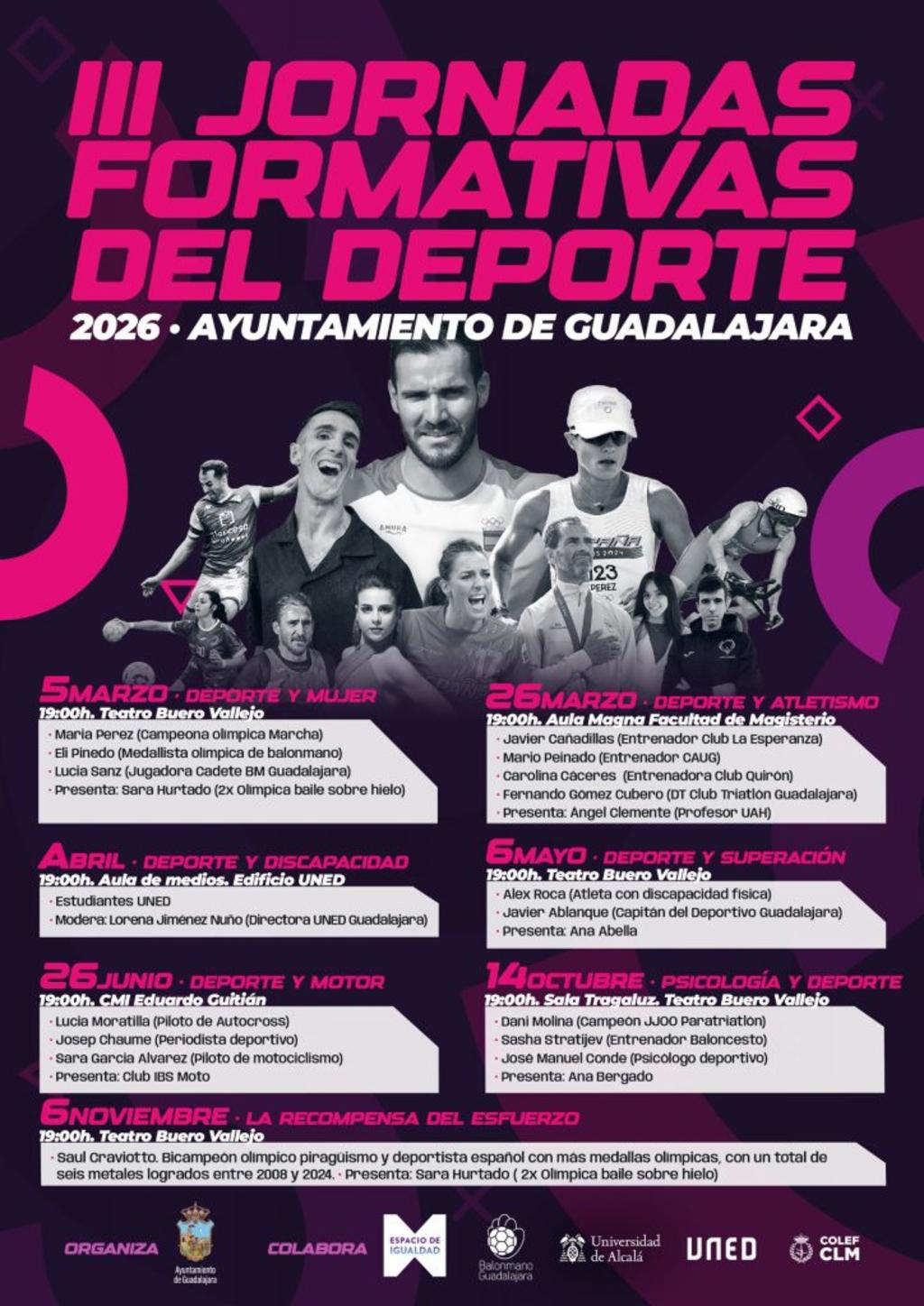 III Jornadas formativas del deporte 2026, Ayuntamiento de Guadalajara